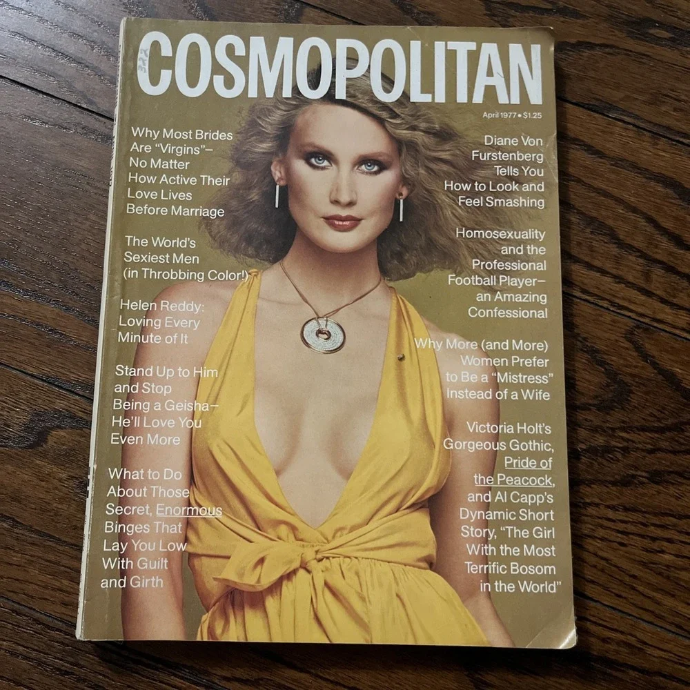 Cosmopolitan Magazine April 1977 Kathy Speirs Diane Von Furstenberg Sexiest Men